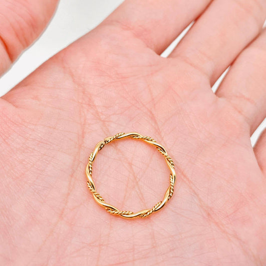 FGS - Fine Twist 18K Gold Plated Stainless Steel Ring: 8