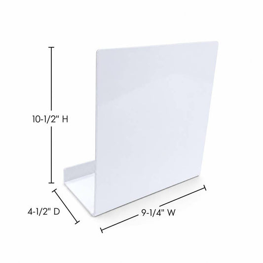 9-1/4" W x 10-1/2" H Standing White Metal Note Board : White
