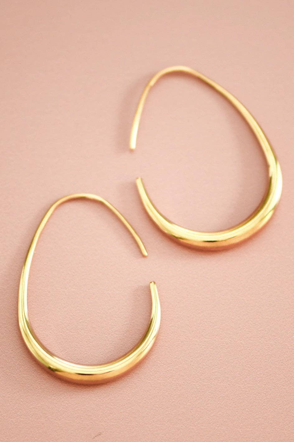 18K Gold Plated Waterproof Stainless Steel Hoop Earrings - 7377: S0OX3T7377