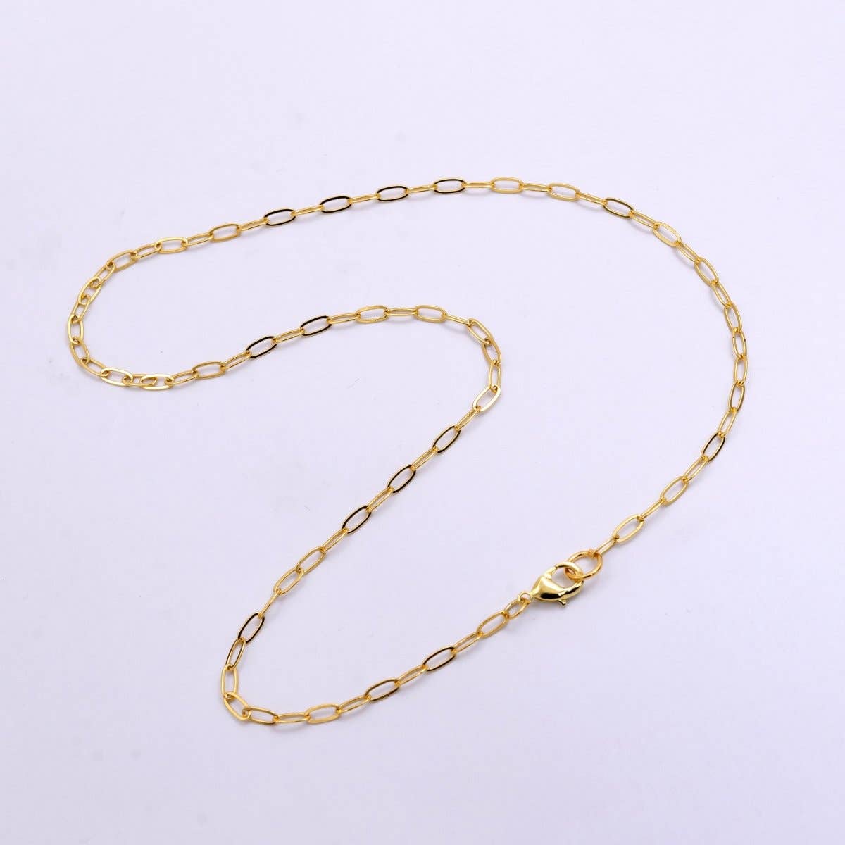 14K Gold Filled 3mm Paperclip Chain 17.5 inch Necklace | WA-2441