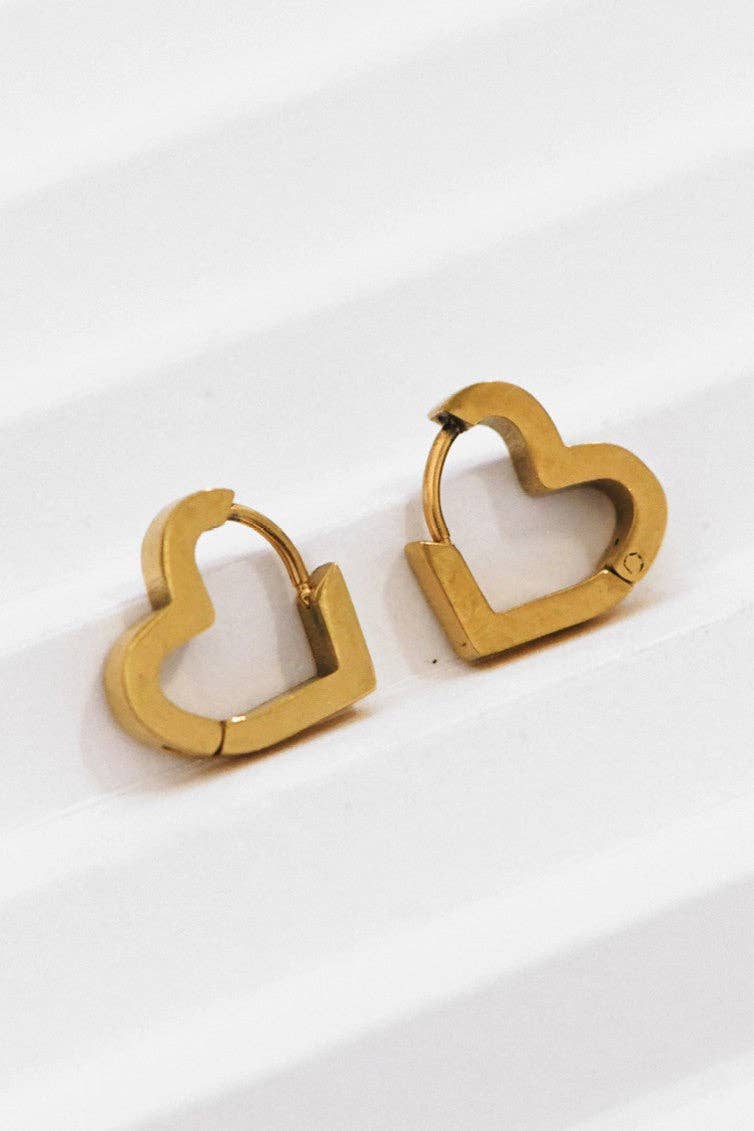 18K Gold Plated Waterproof Stainless Steel Hoop Earrings - 7010: S0OX3T7010