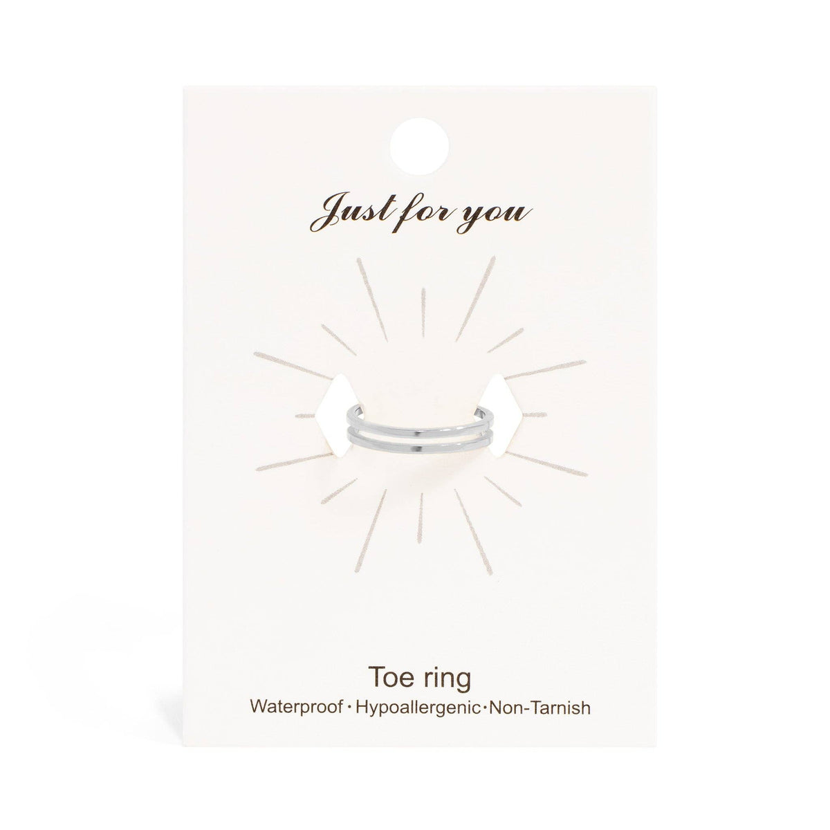 18K Gold PVD Stainless Steel Adjustable Double Bar Toe Ring: Stainless