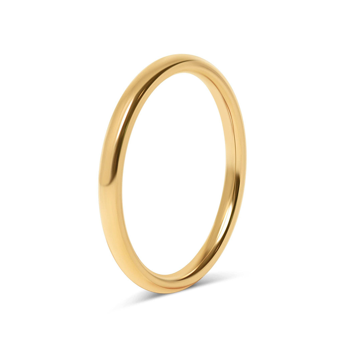 Stainless Steel Blank Gold Ring: 7 / 5mm
