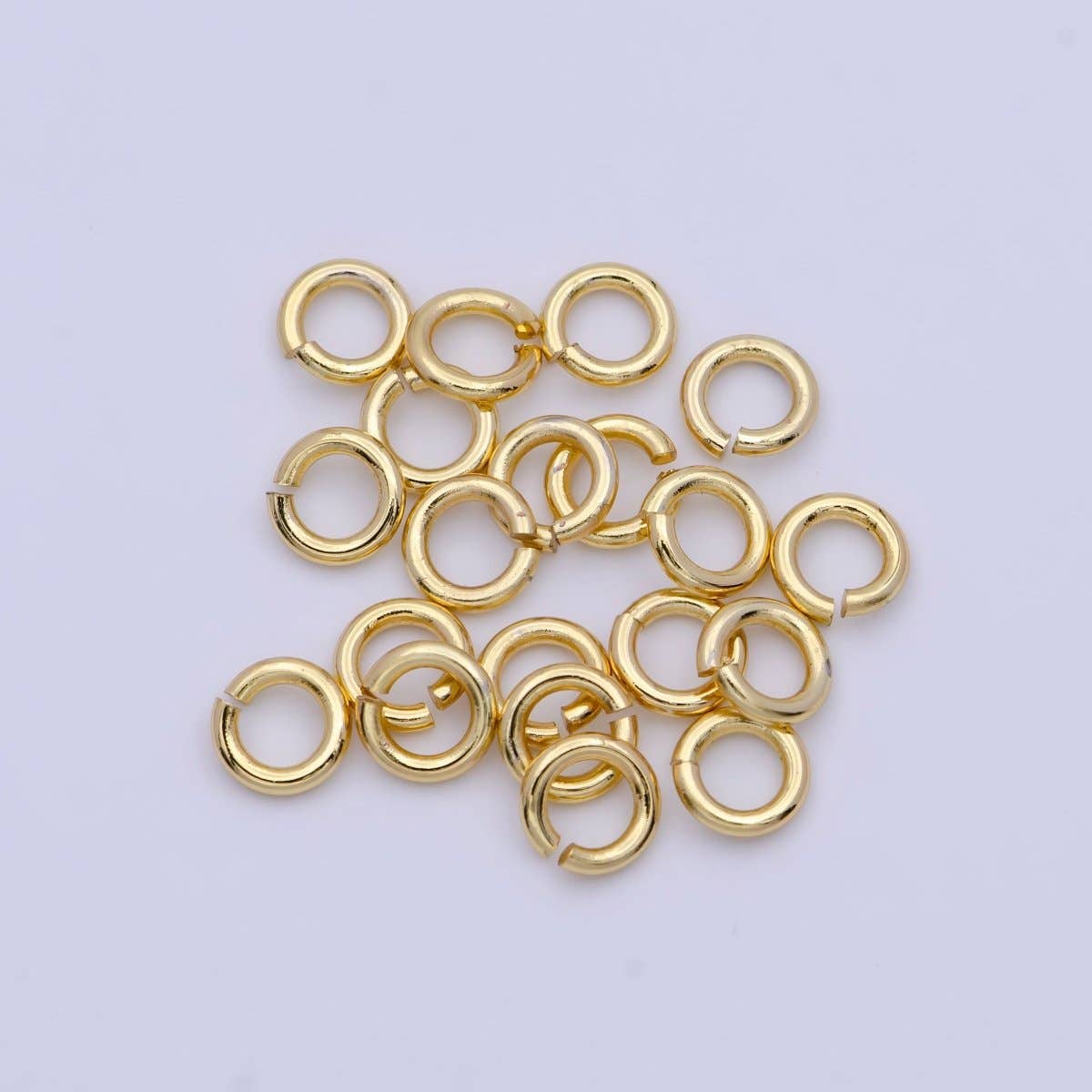24K Gold Filled 5mm, 6mm, 7mm, 8mm (18 Gauge) Jump Ring Jewelry Making Supply | SP-1560 ~ SP1563-15: 6mm