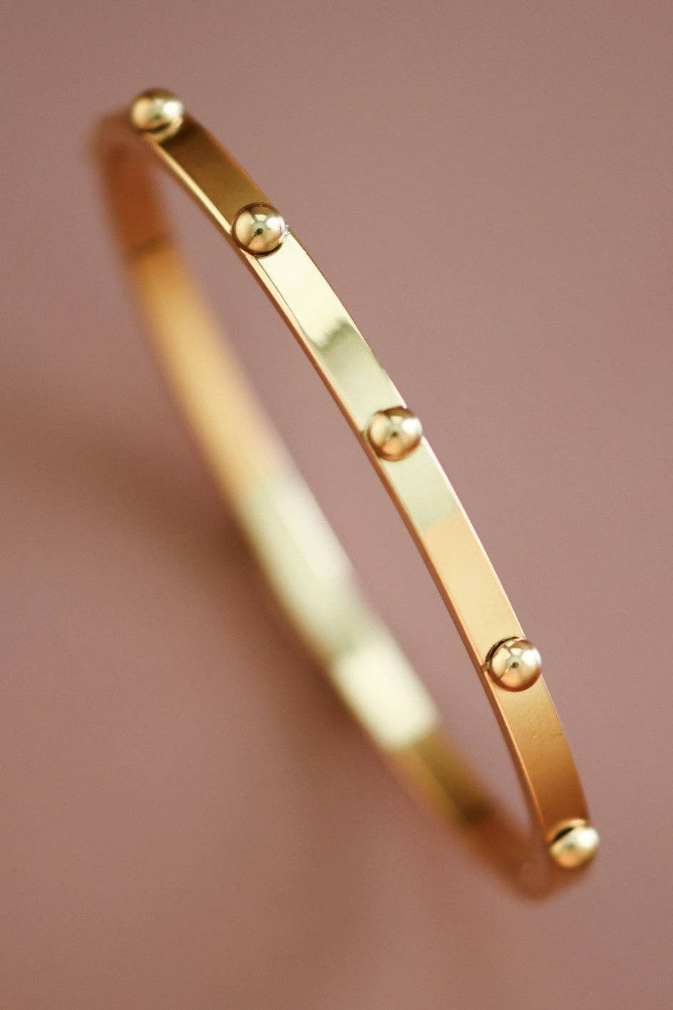 18K Gold PVD Plated Waterproof Stainless Steel Bangle - 7438: S0OX3T7438