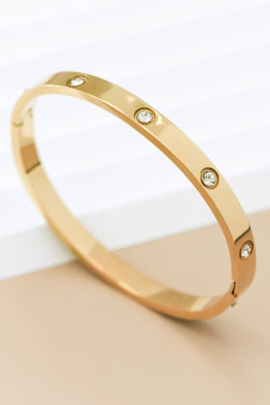 18K Gold Plated Waterproof Stainless Steel Bangle - 7036: S0OX3T7036 Gold