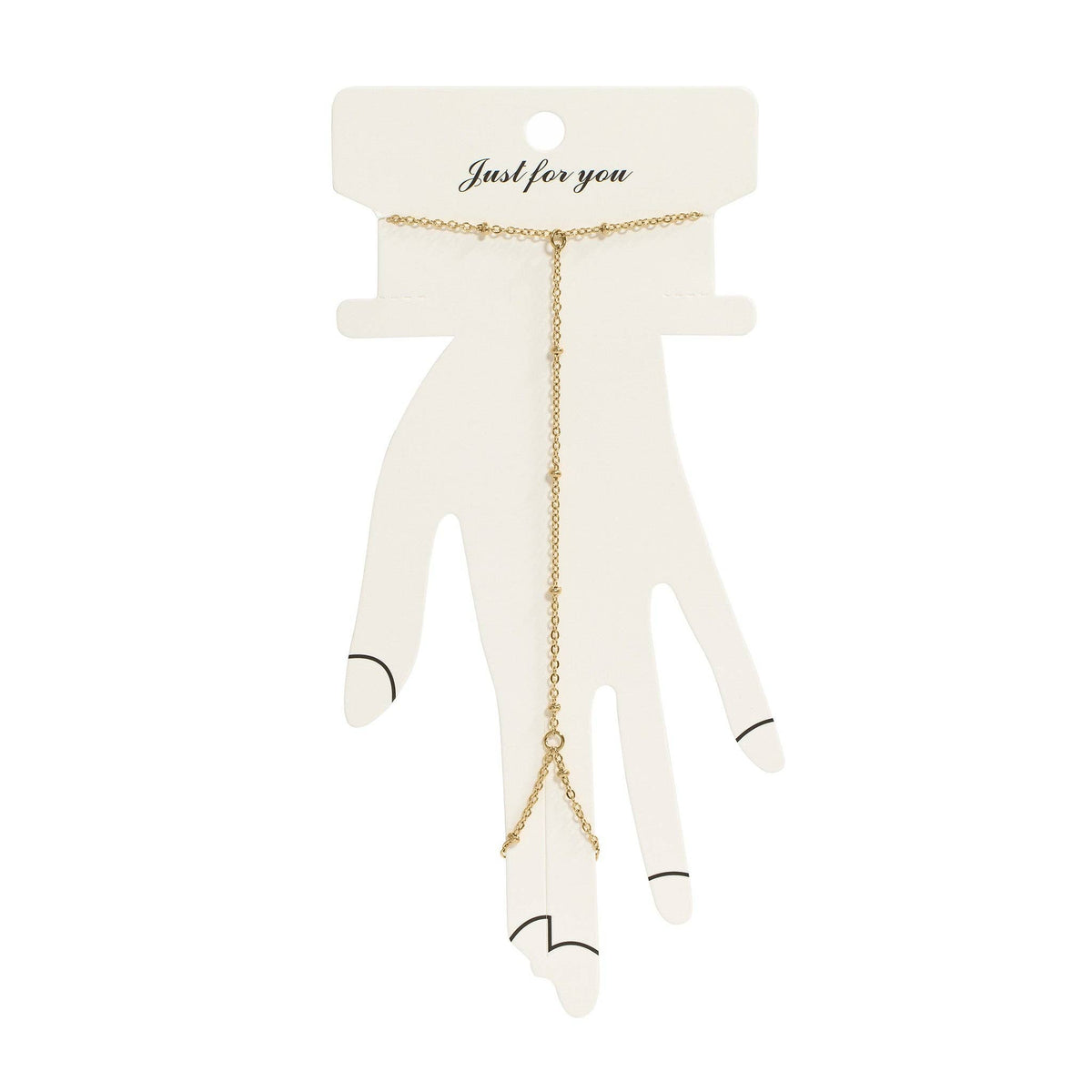18K Gold PVD Stainless Steel Satellite Hand Chain: Stainless