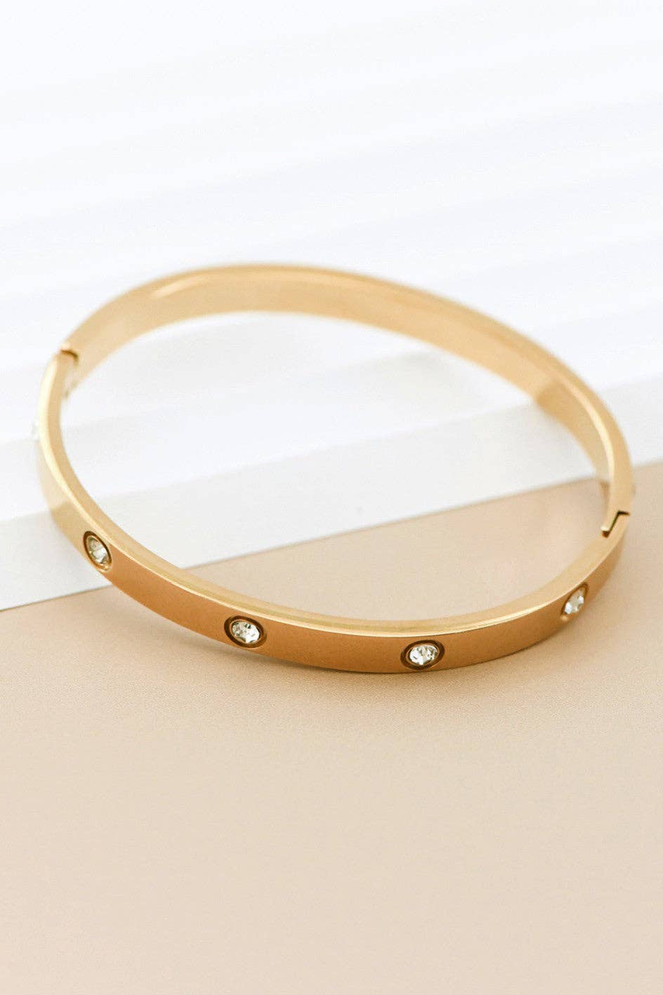 18K Gold Plated Waterproof Stainless Steel Bangle - 7036: S0OX3T7036 Gold