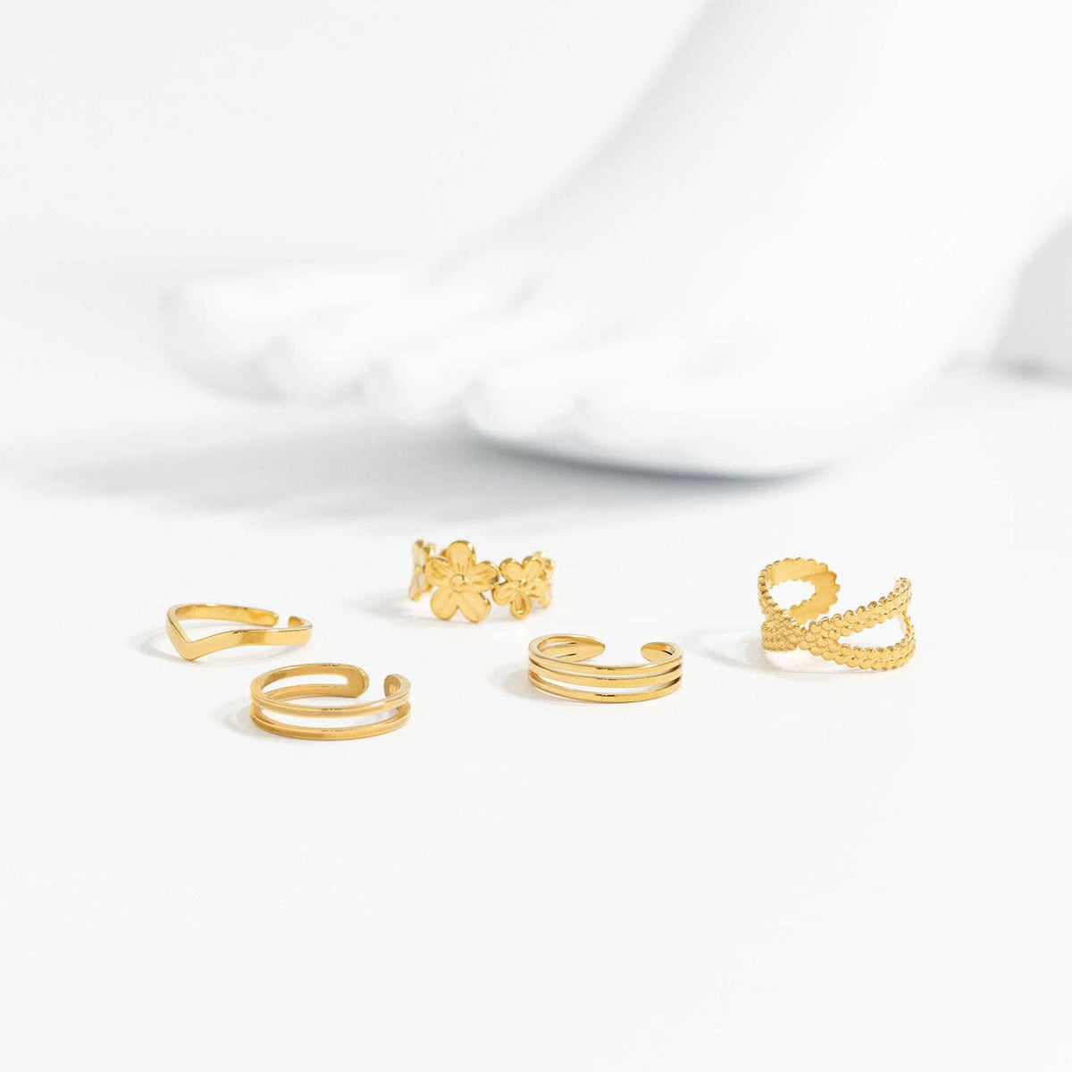 18K Gold PVD Stainless Steel Adjustable Double Bar Toe Ring: Stainless