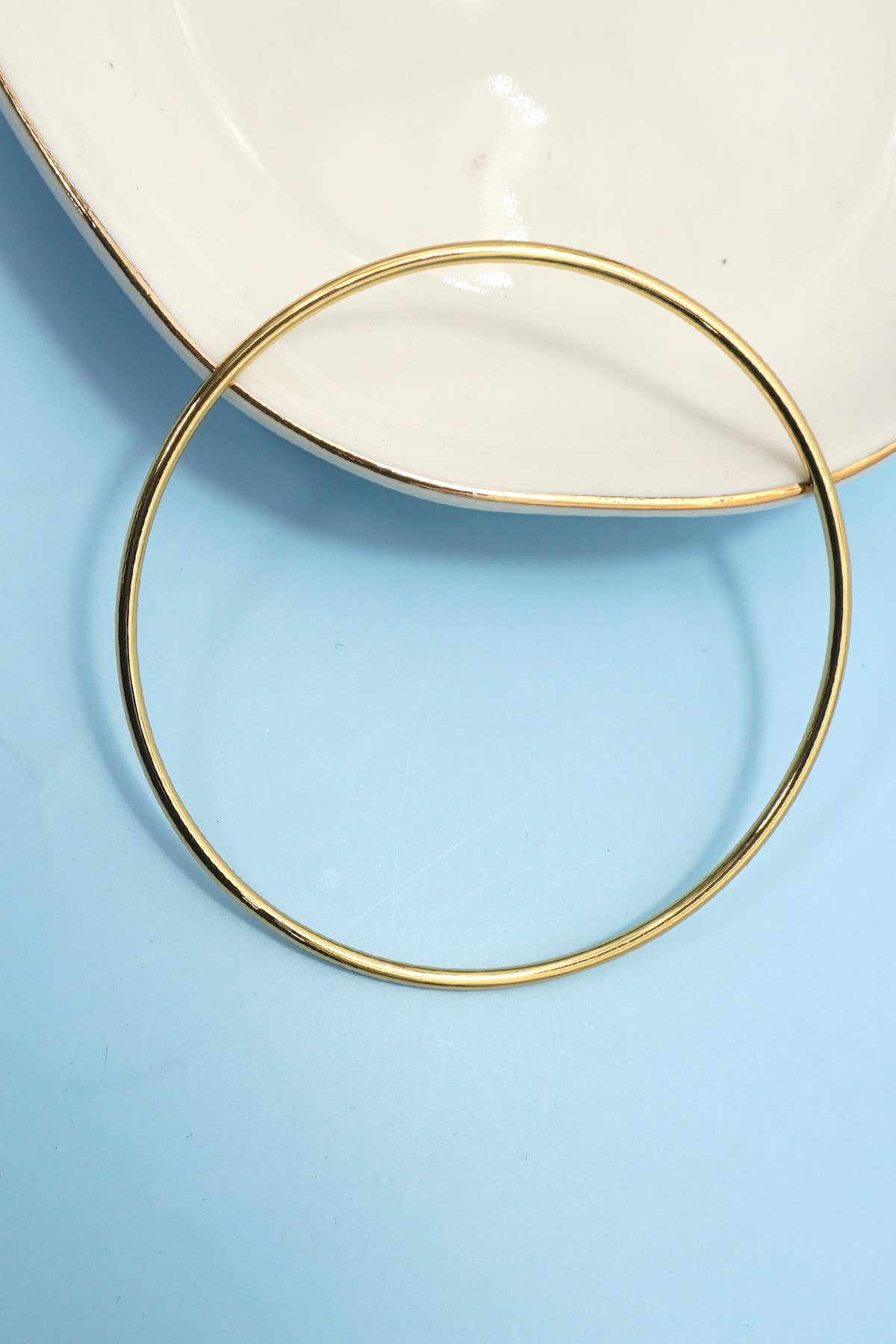 18K NON-TARNISH WATERPROOF STAINLESS STEEL BANGLE |40B5237: B SILVER