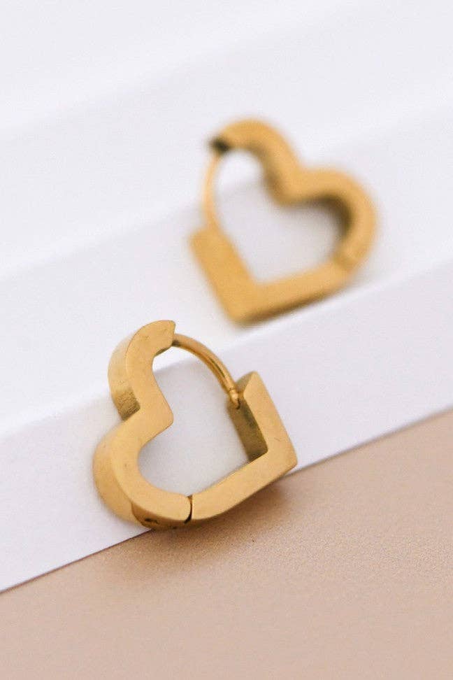 18K Gold Plated Waterproof Stainless Steel Hoop Earrings - 7010: S0OX3T7010