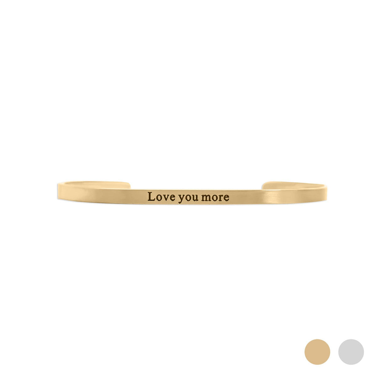 18K Gold PVD Stainless Steel Love you more Bracelet: Stainless