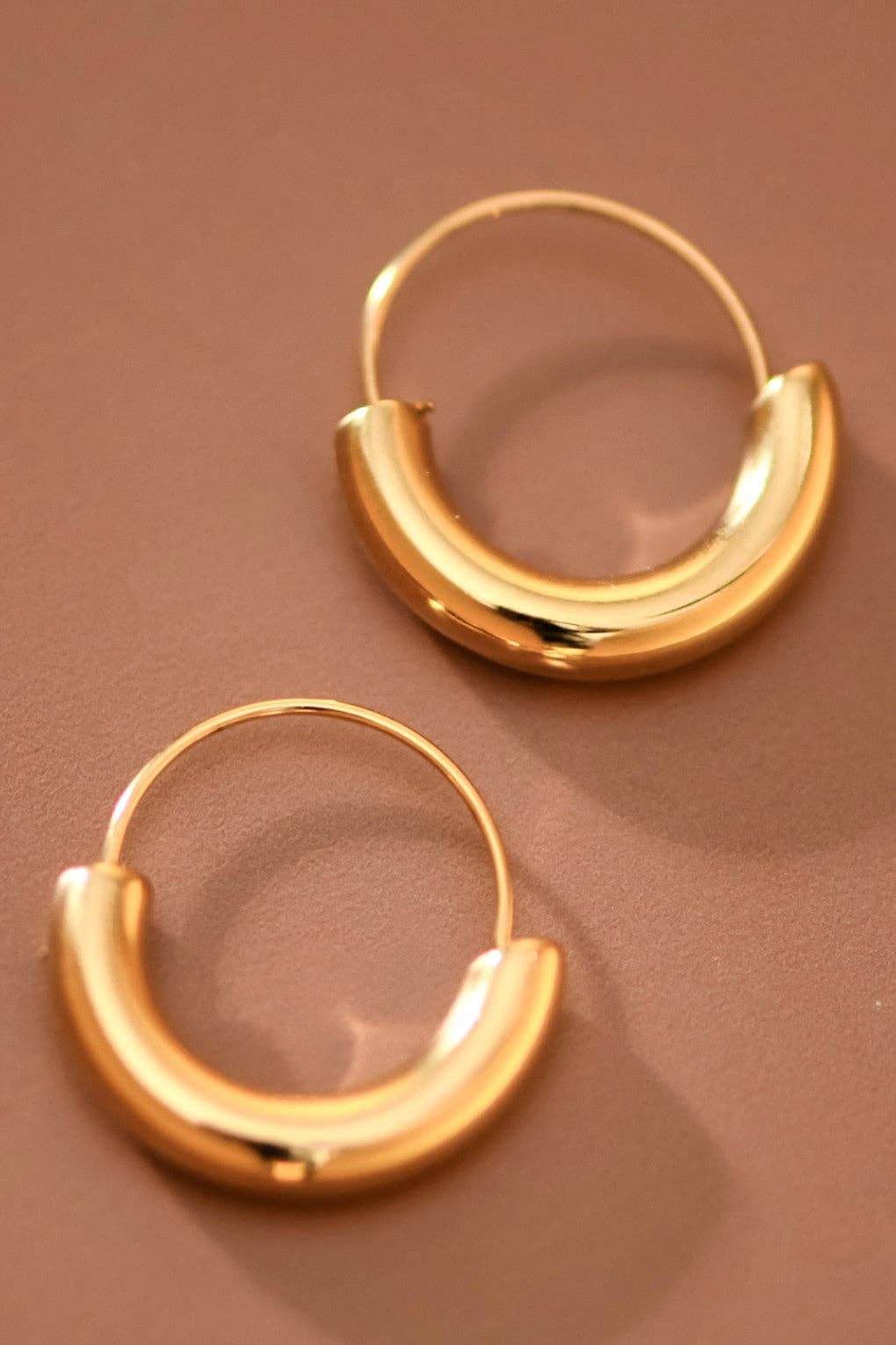 18K Gold Plated Waterproof Stainless Steel Hoop Earrings - 7770: S0OX3T7770