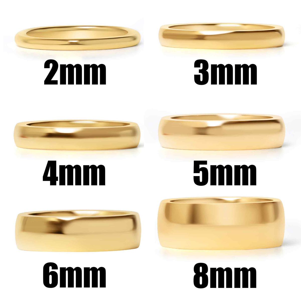 Stainless Steel Blank Gold Ring: 8 / 5mm