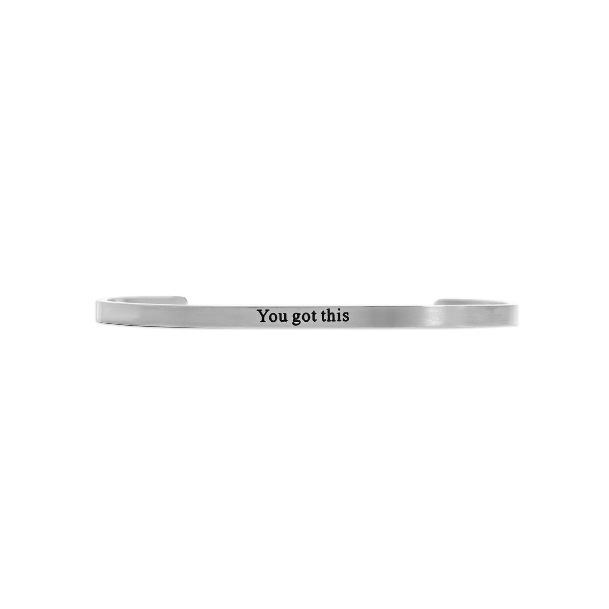 18K Gold PVD You Got This Engraved Bangle Bracelet: Stainless