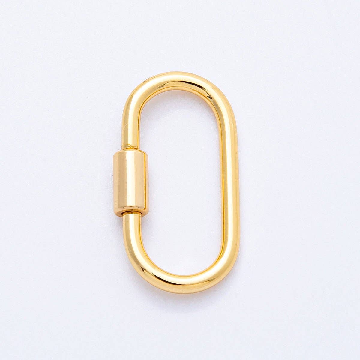 18K Gold Filled 26mm Minimalist Oblong Carabiner Clasp Closure Finding | Findings-00039