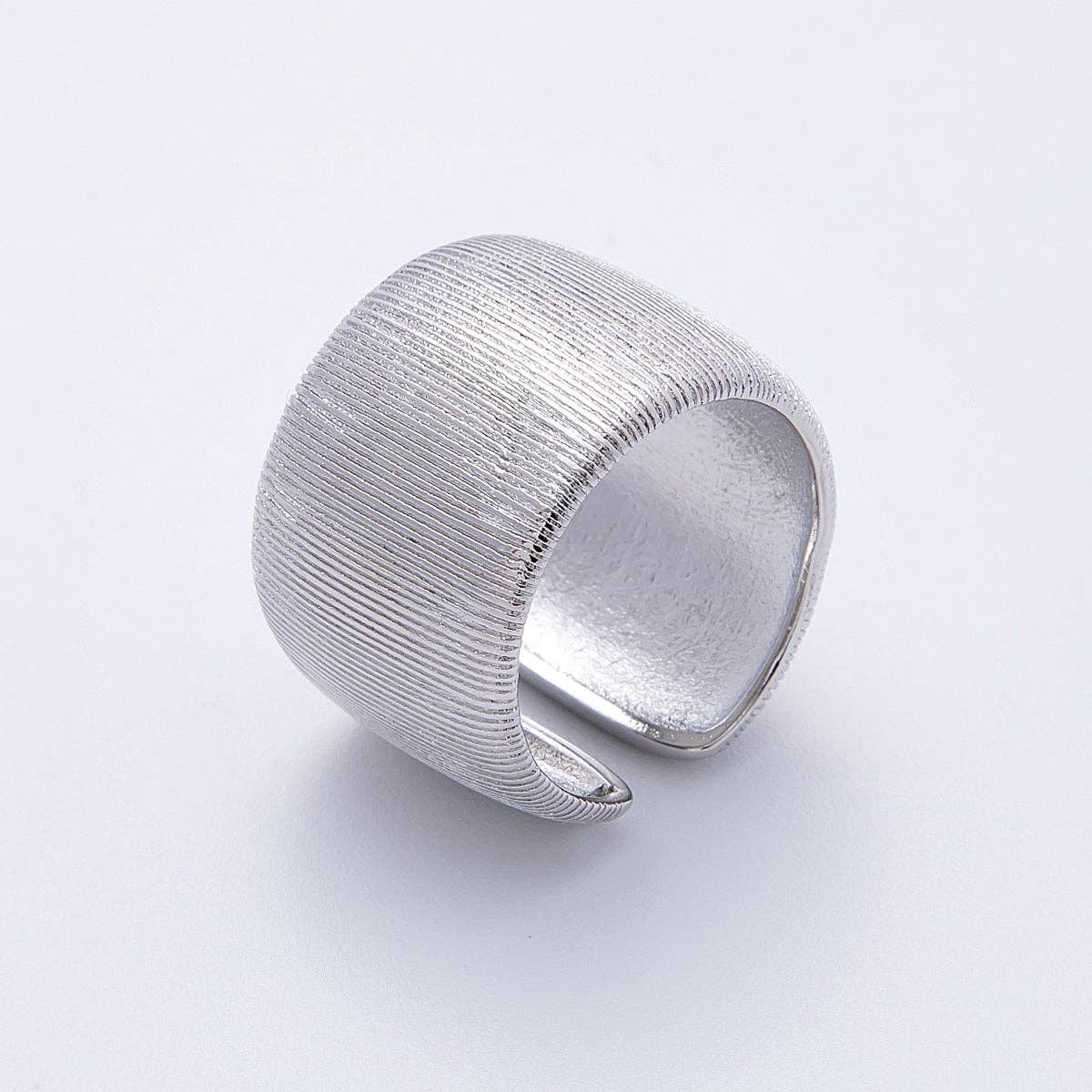 16K Gold Filled Ribbed Textured Wide Band Ring in Gold & Silver | Rings-00011  Rings-00012: GOLD