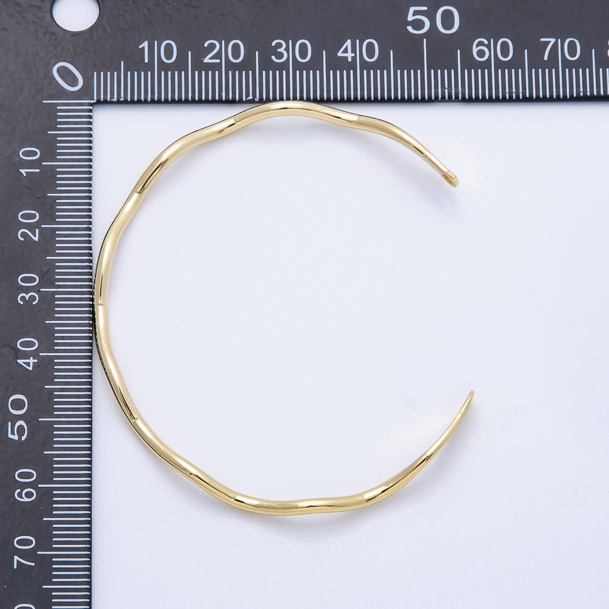 16K Gold Filled 4mm Minimalist Wavy Half Cuff Bracelet Finding for Bangle Supply | WA-04422