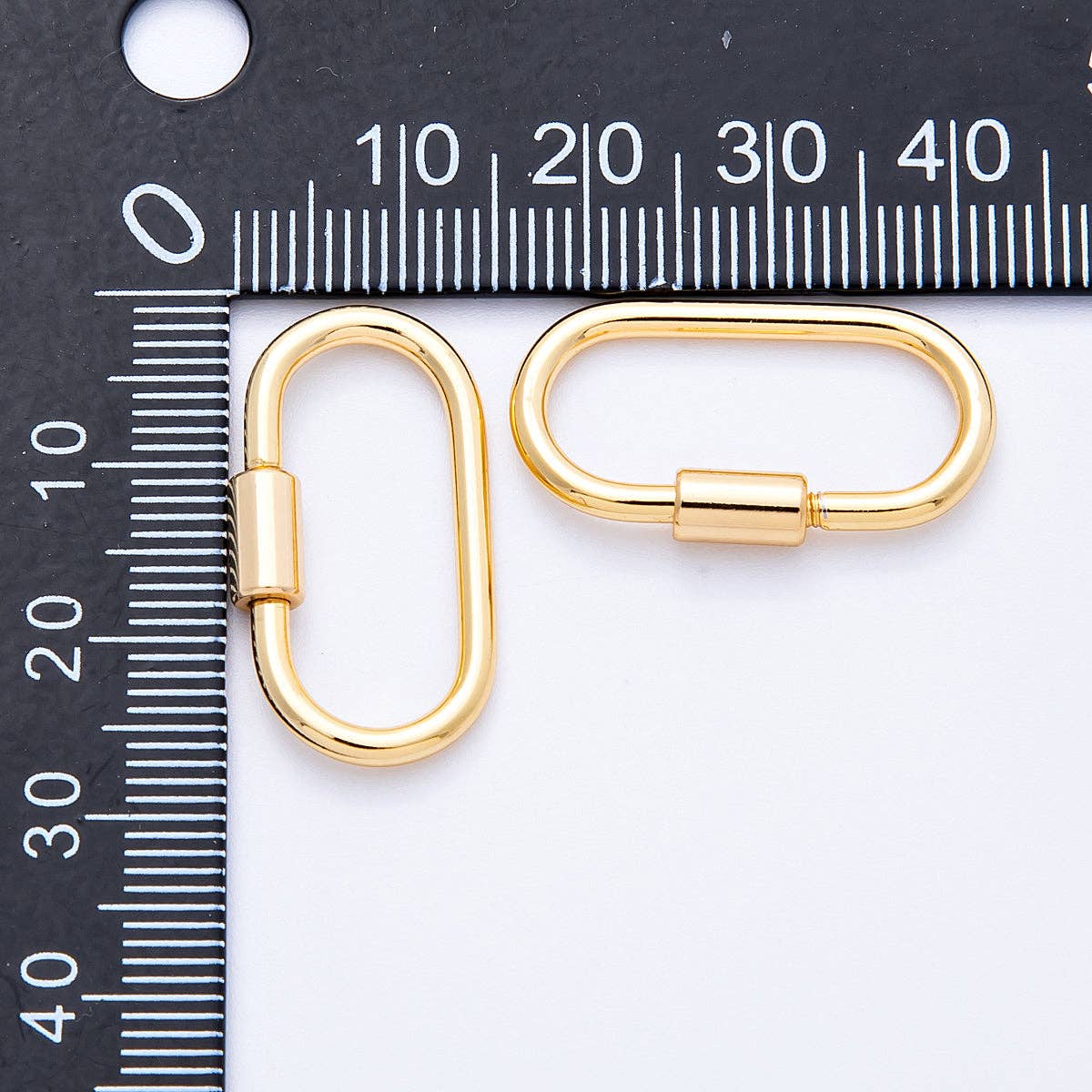 18K Gold Filled 26mm Minimalist Oblong Carabiner Clasp Closure Finding | Findings-00039