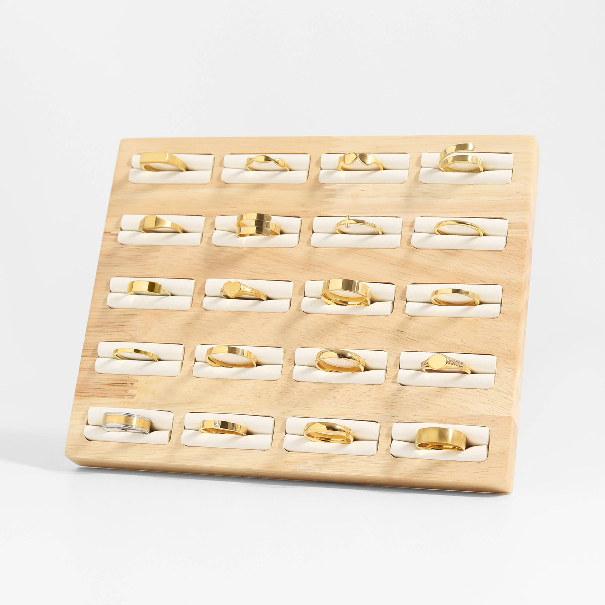 18K Gold Stainless Steel Blank Flat Band Ring: 8 / 3mm