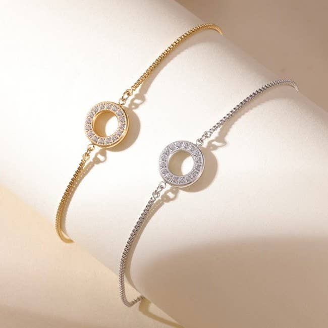 18K STAINLESS STEEL TARNISH FREE GEMSTONE BRACELET | 40B5220: Silver