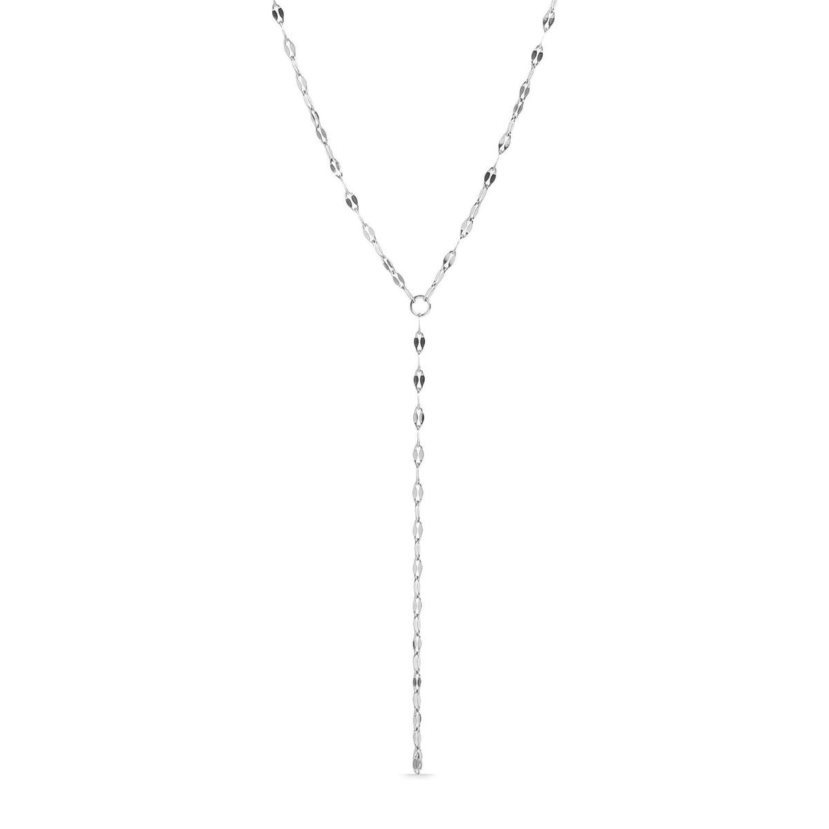 18K Gold PVD Stainless Steel Lariat Necklace Lip Chain: Stainless