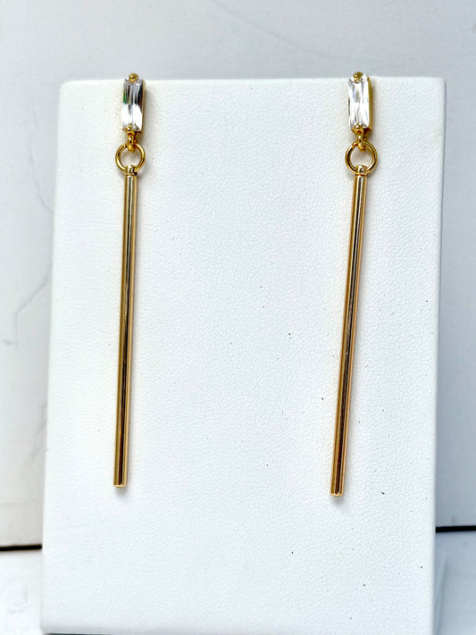 Gilded Prism Bar Earrings