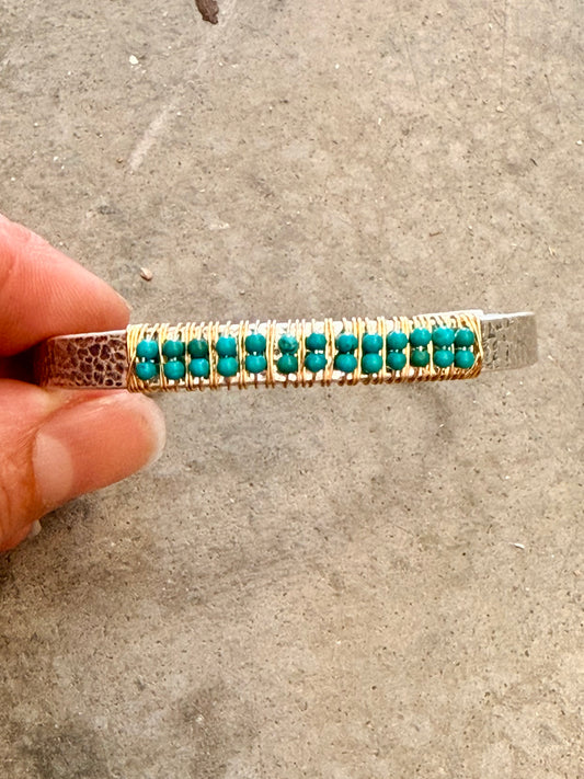 Turquoise Wrapped Cuff Bracelet