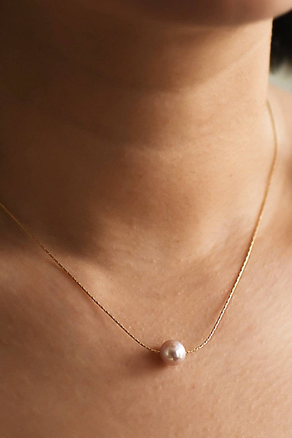 18K Gold PVD Plated Stainless Steel Freshwater Pearl Necklace - 7136 7137: S0OX3T7136 Pink Pearl