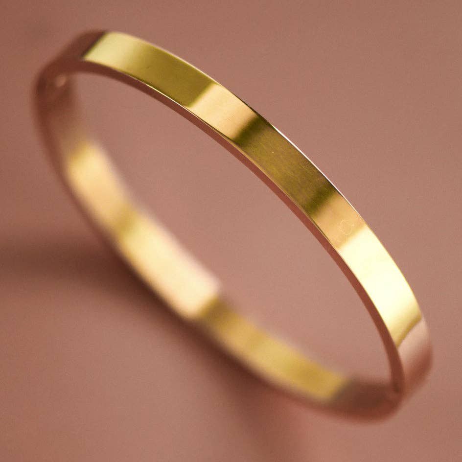 18K Gold Plated Waterproof Stainless Steel Bangle - 7085: S0OX3T7085 Gold