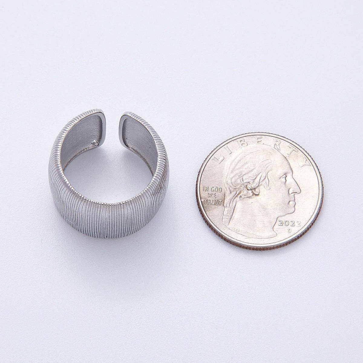 16K Gold Filled Ribbed Textured Wide Band Ring in Gold & Silver | Rings-00011  Rings-00012: GOLD