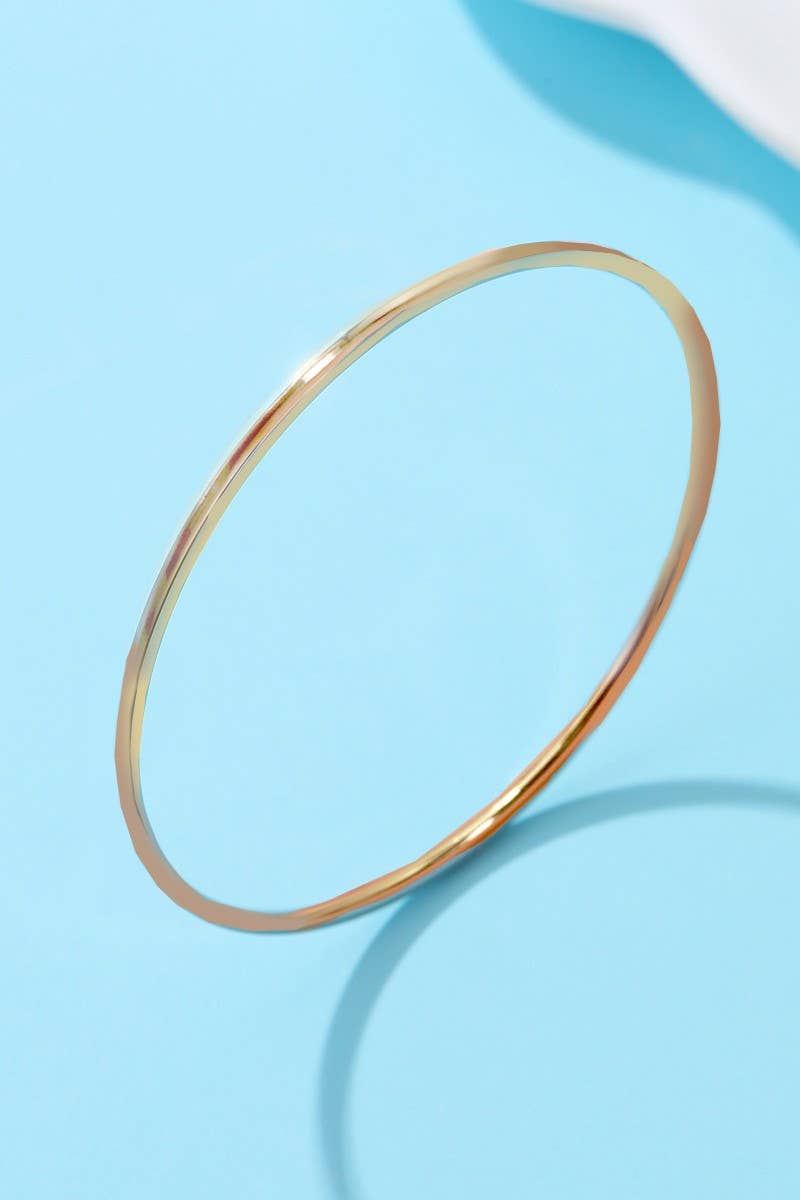 18K NON-TARNISH WATERPROOF STAINLESS STEEL BANGLE |40B5237: B SILVER