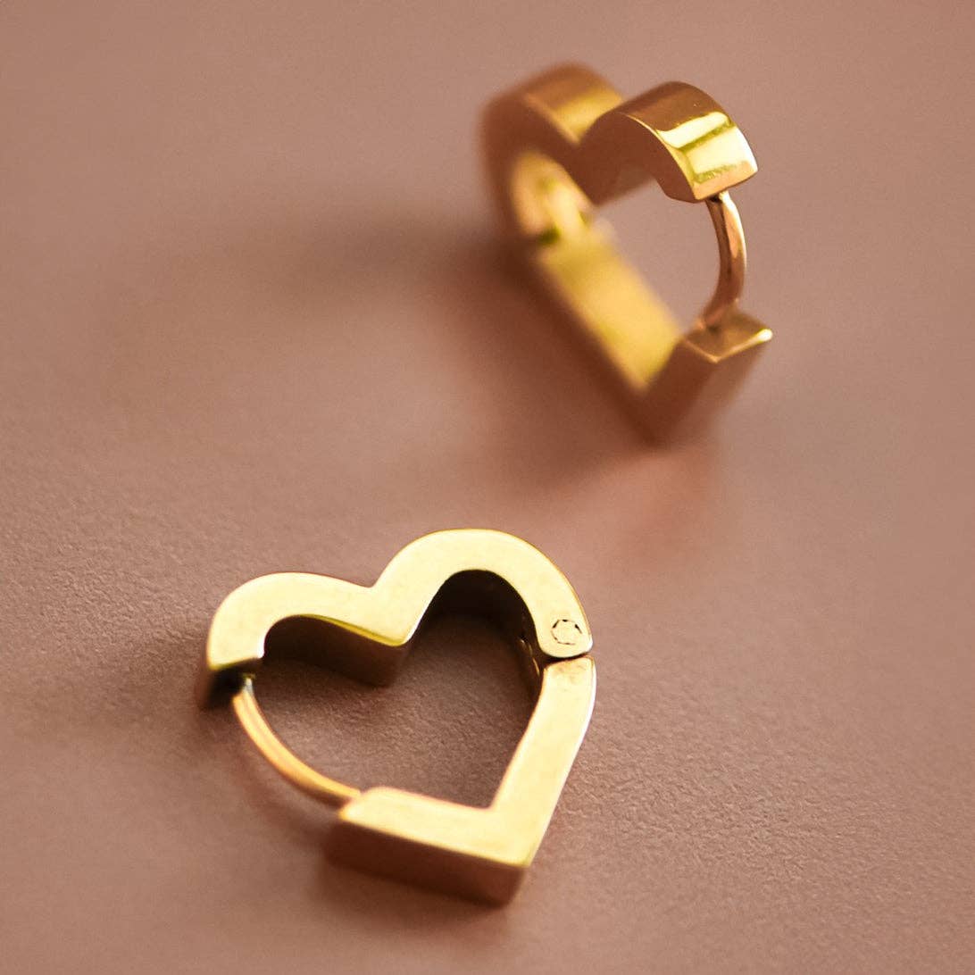 18K Gold Plated Waterproof Stainless Steel Hoop Earrings - 7010: S0OX3T7010