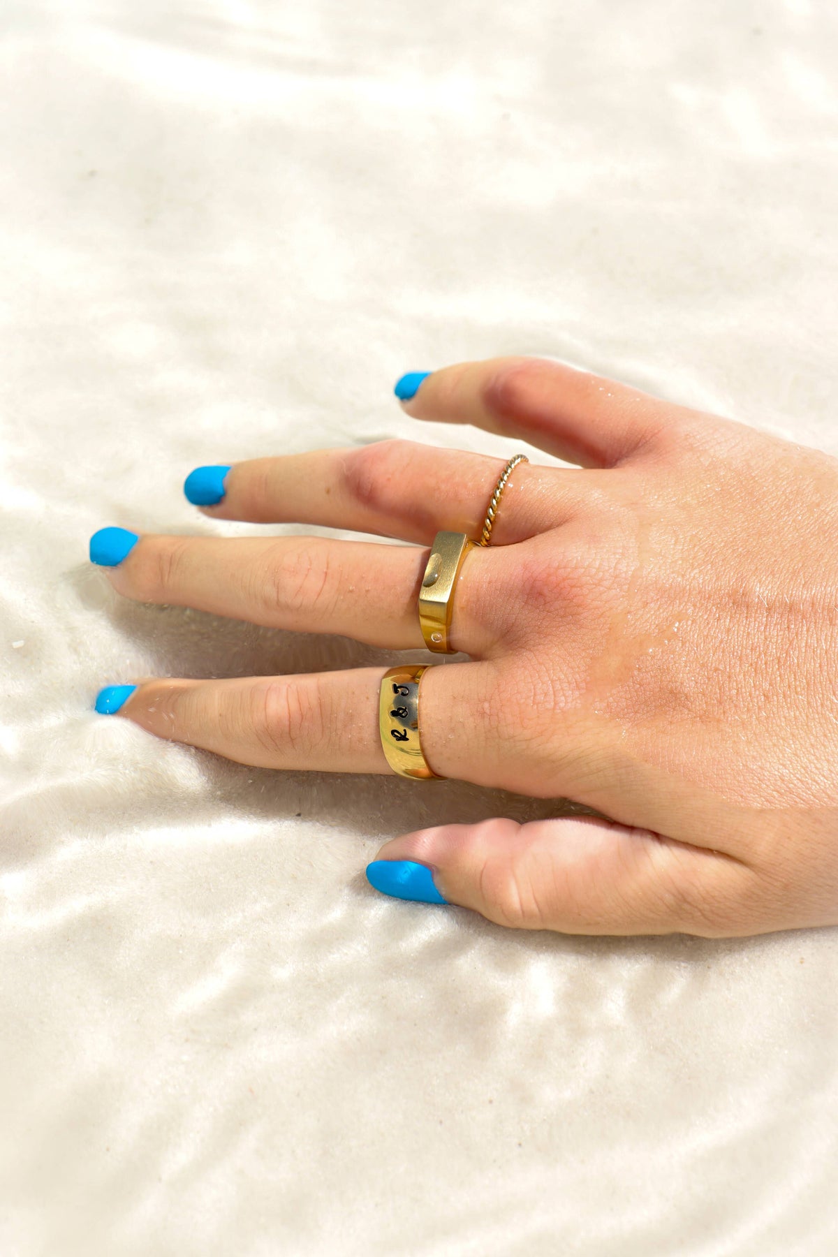 Stainless Steel Blank Gold Ring: 8 / 5mm