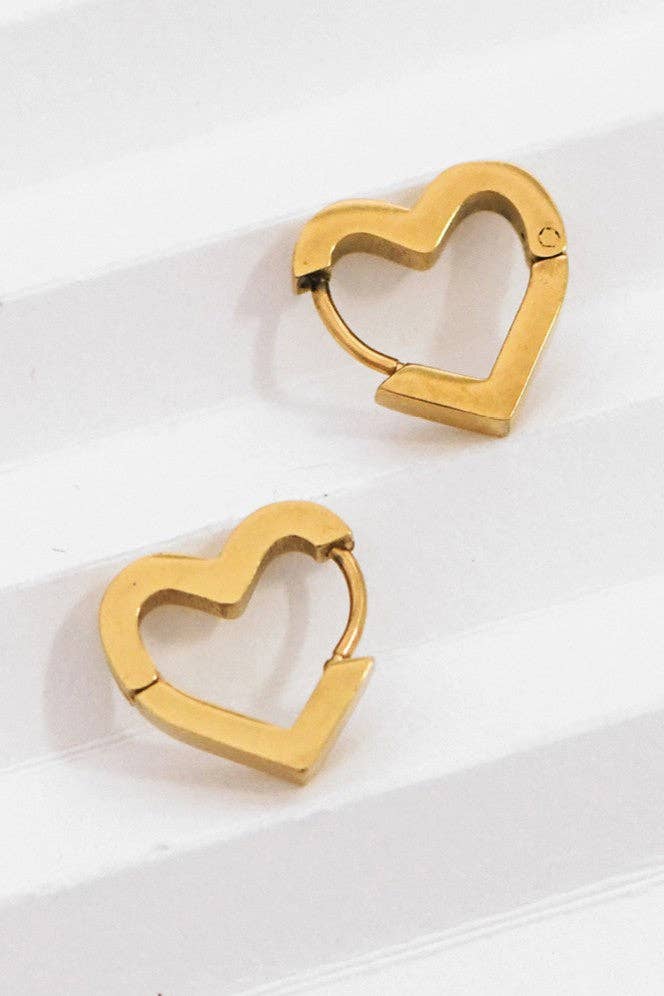 18K Gold Plated Waterproof Stainless Steel Hoop Earrings - 7010: S0OX3T7010