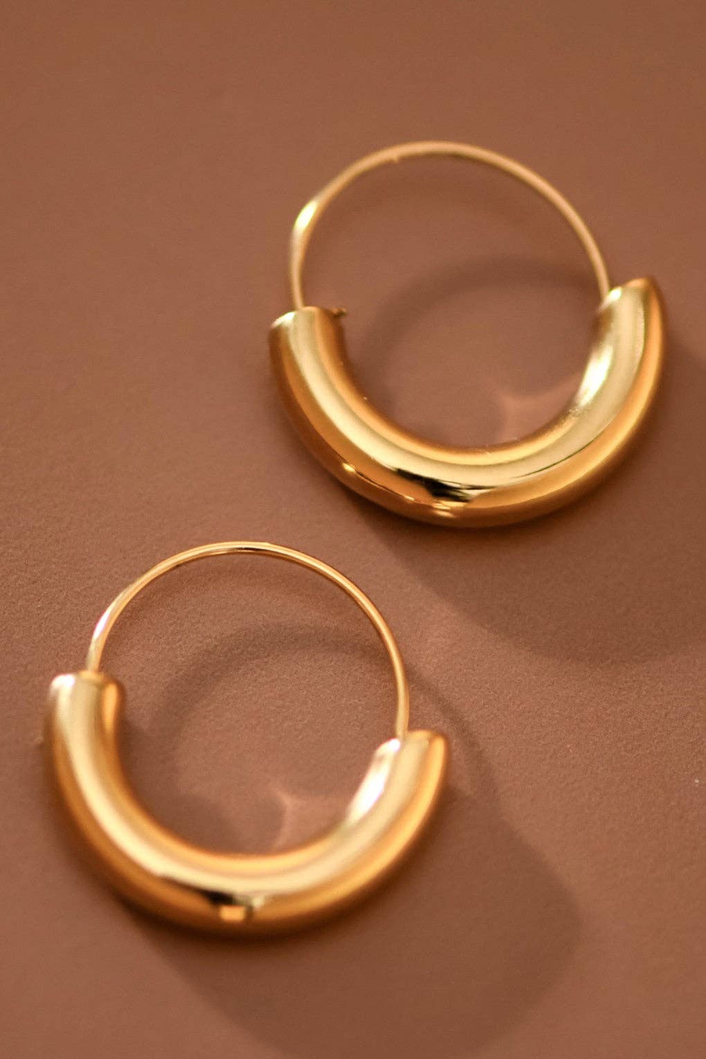 18K Gold Plated Waterproof Stainless Steel Hoop Earrings - 7770: S0OX3T7770