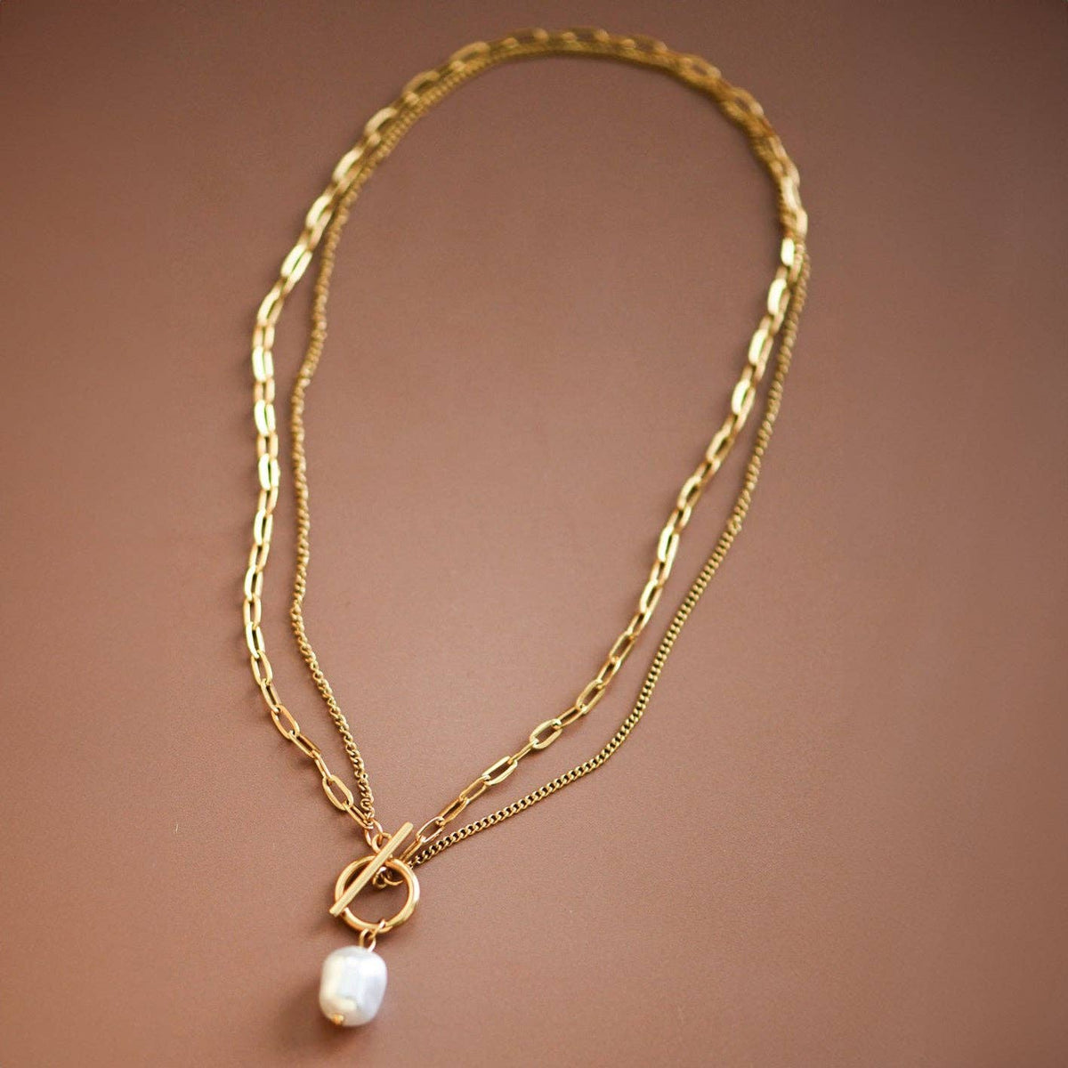 18K Gold PVD Plated Waterproof Stainless Steel Chain Necklace - 6860: S0OX3T6860