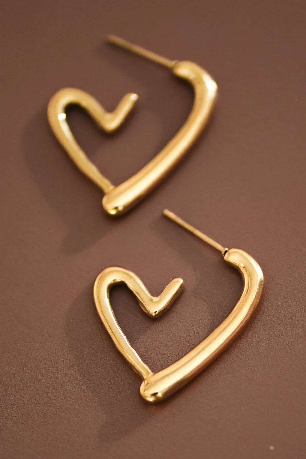 18K Gold Plated Waterproof Stainless Steel Hoop Earrings - 7630: S0OX3T7630