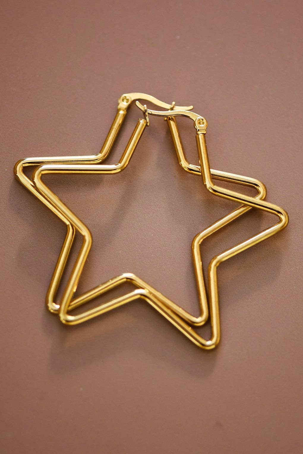 18K Gold Plated Waterproof Stainless Steel Hoop Earrings - 7145: S0OX3T7145 Gold