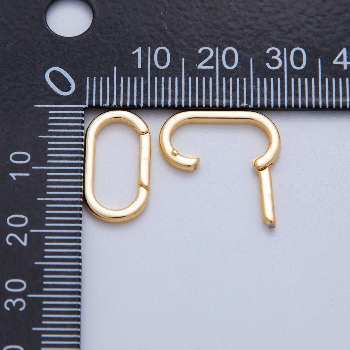 18K Gold Filled Oval Paperclip Oblong Shaped Snap Clasp Spring Gate Closure Findings | ZA1220