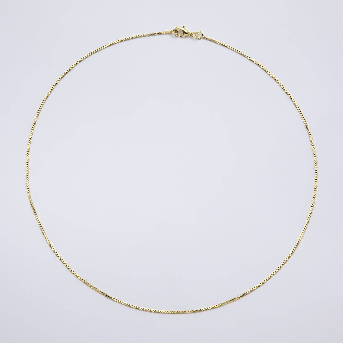 14K Gold Filled 1mm Minimalist Box Chain 18 Inch, 20 Inch Necklace | WA-04275 - WA-04276: 18 Inch