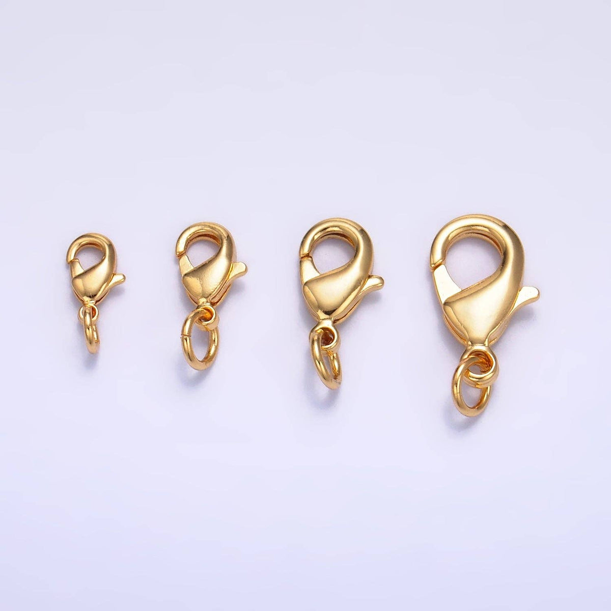 24K Gold Filled 12mm, 10mm, 15mm, 8mm Lobster Claw Clasps Closure Findings | Z1068 - Z1071: 10mm