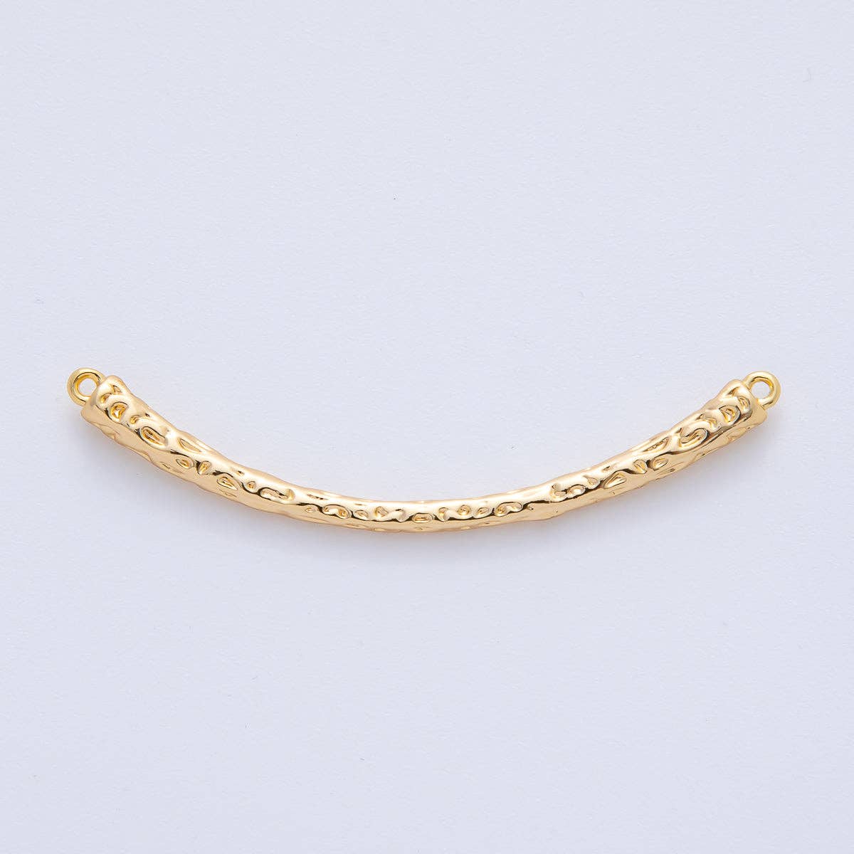 18K Gold Filled 54mm Hammered Curved Connector | Y168