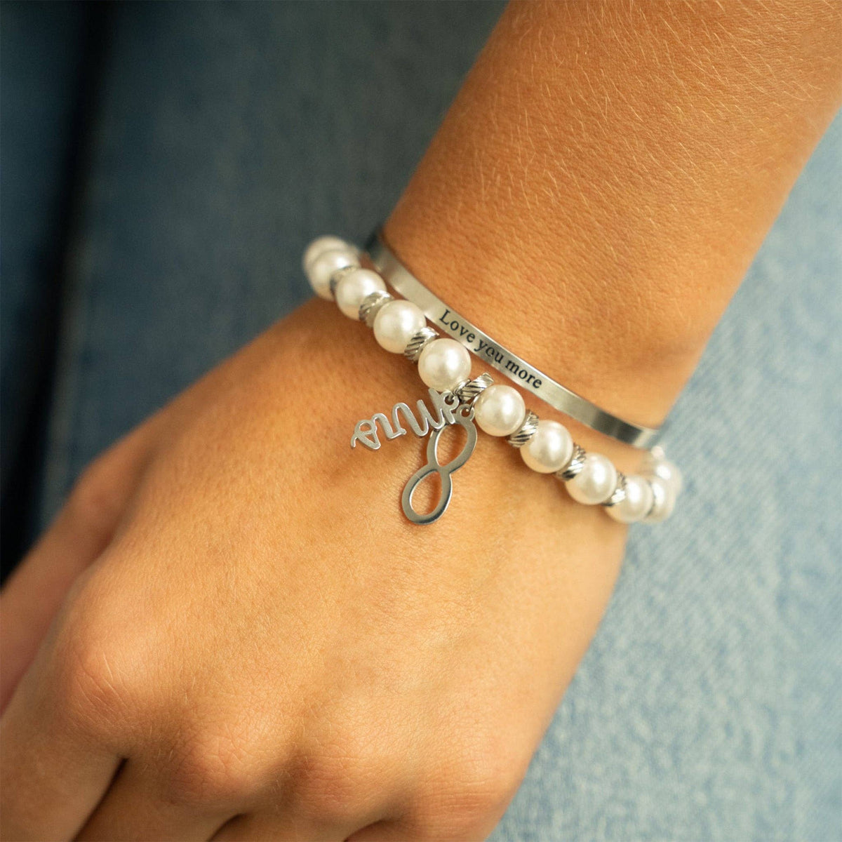 18K Gold PVD Stainless Steel Love you more Bracelet: Stainless